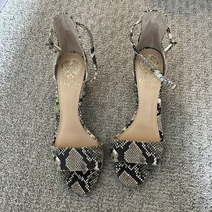 Vince Camaro Block Heel Sandal, Snake Print